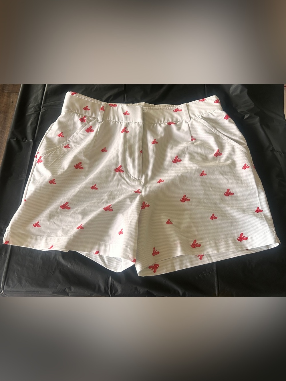 Nike White Shorts with Pink Floral Motif